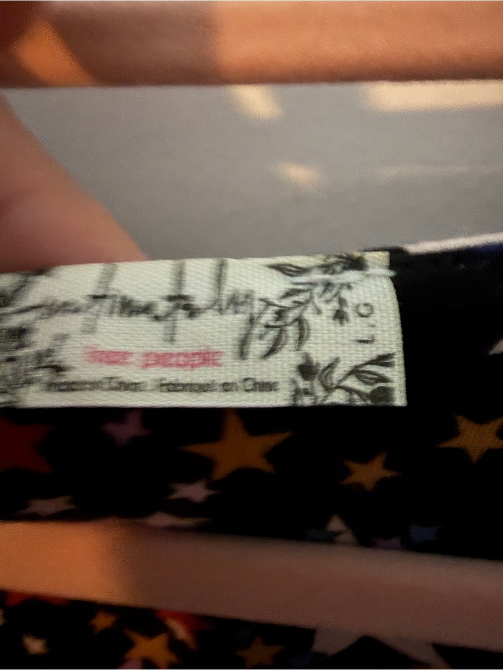NWT FREE PEOPLE Black Combo Multicolor Star Print Girls - Picture 5 of 6